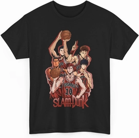 Slam Anime Dunk Hanamichi Sakuragi and Kaede Rukawa Cotton Short Sleeve T-Shirt Gift Soft Shirt Special Premium Anime