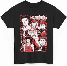 Slam Anime Dunk Ryota Miyagi Shirt, Hanamichi Sakuragi and Kaede Rukawa Cotton Short Sleeve T-Shirt