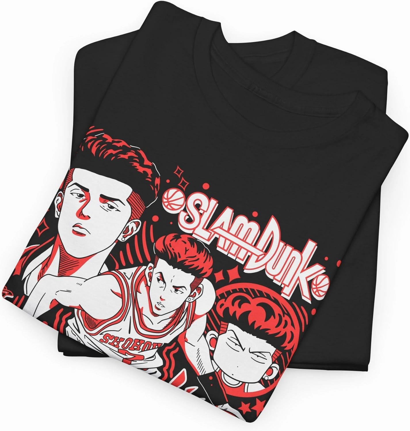 Slam Anime Dunk Ryota Miyagi Shirt, Hanamichi Sakuragi and Kaede Rukawa Cotton Short Sleeve T-Shirt