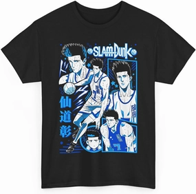 Slam Anime Dunk Sendoh Akira Shirt, Hanamichi Sakuragi and Kaede Rukawa Cotton Short Sleeve T-Shirt