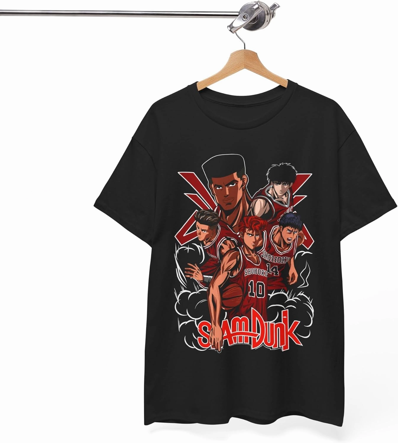 Slam Anime Dunk T-Shirt, Hanamichi Sakuragi and Kaede Rukawa Cotton Short Sleeve T-Shirt M-89