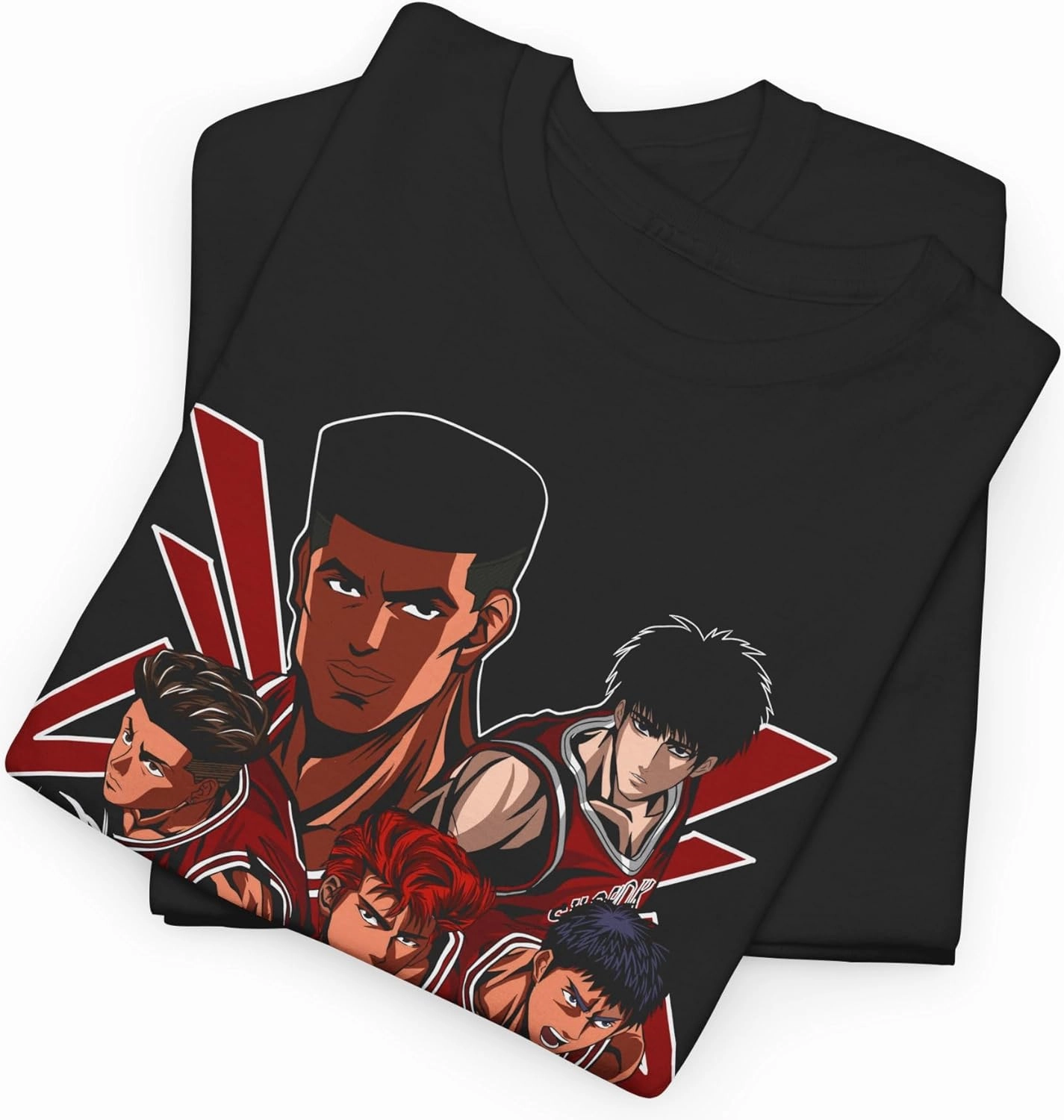 Slam Anime Dunk T-Shirt, Hanamichi Sakuragi and Kaede Rukawa Cotton Short Sleeve T-Shirt M-89