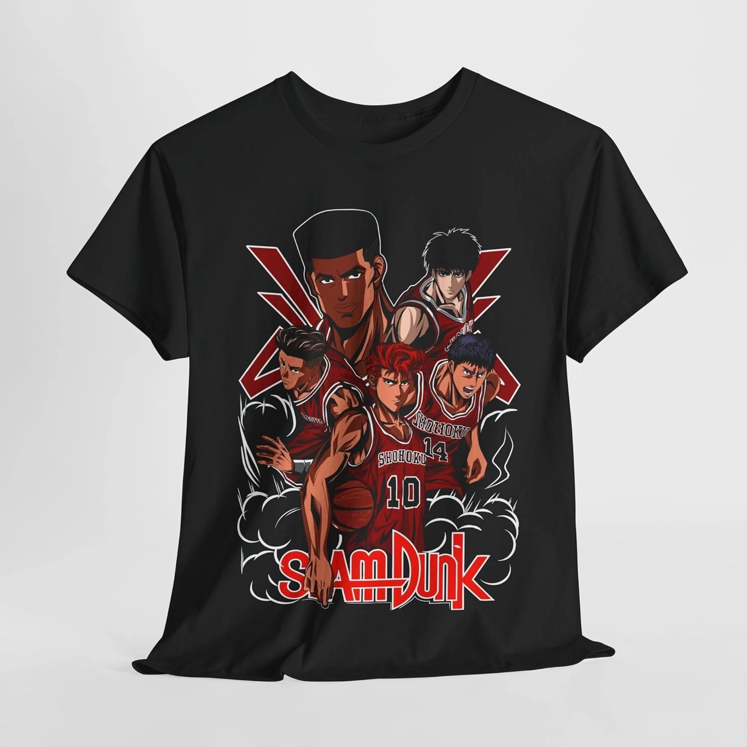 Slam Anime Dunk T-Shirt, Hanamichi Sakuragi and Kaede Rukawa Cotton Short Sleeve T-Shirt M-89