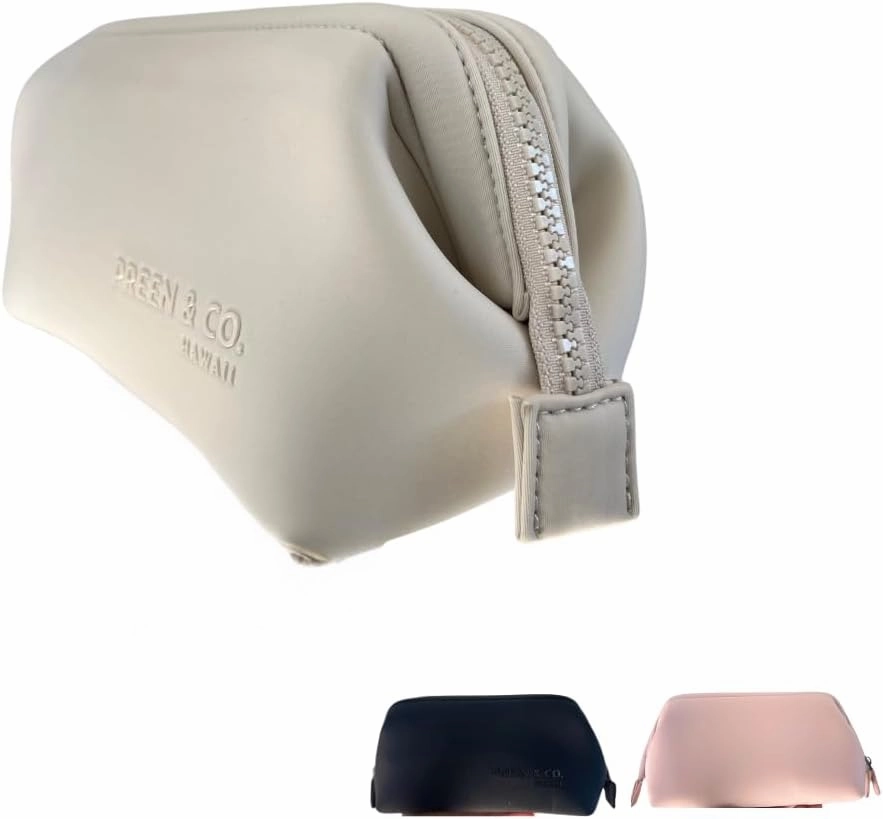 Small heat-resistant makeup bag, beauty case. Insulated cosmetic bag helps protect makeup from melting, spoiling and expiring quickly. Heat proof makeup bag for car