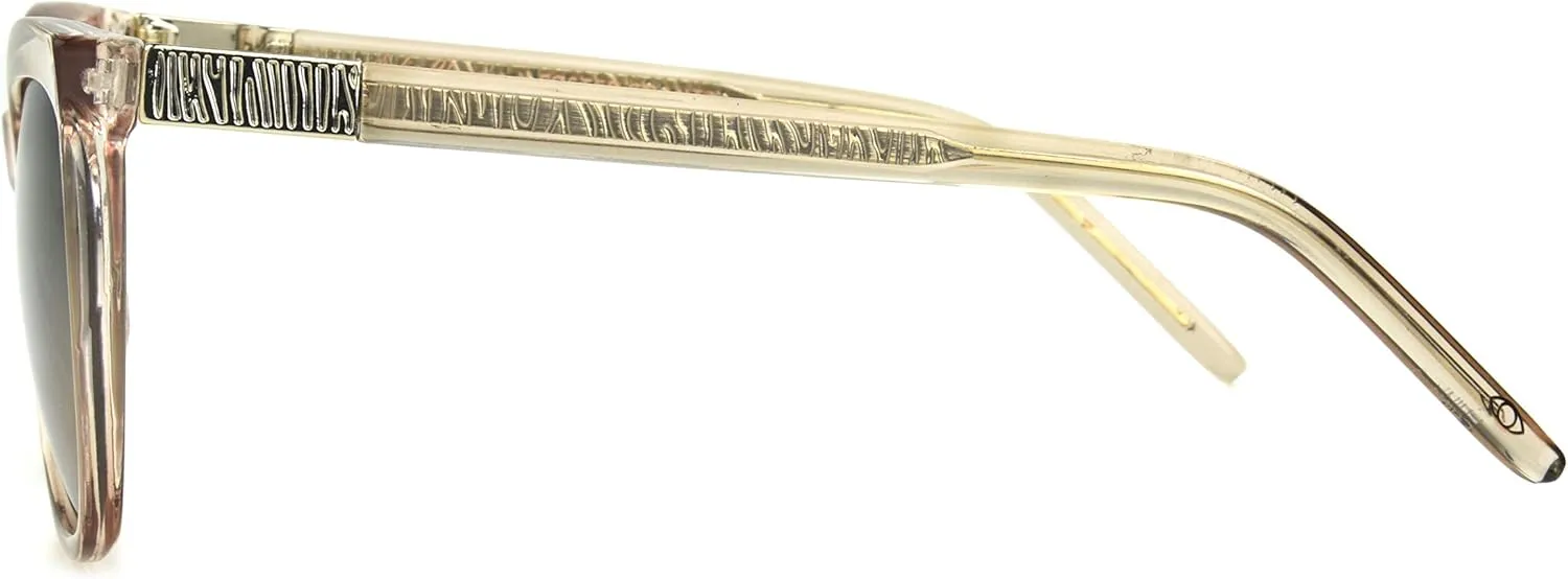 Sofia Vergara x Foster Grant Women's Sofia Sunglasses Cat Eye, Crystal Clear and Black, 55 mm
