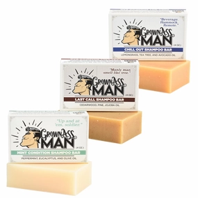 Solid Shampoo Bar Rich Lather 3 in 1: Hair, Beard & Body Wash - Plastic Free & Eco-Friendly, Natural & Organic Clean for All Hair Types, 4oz Bar (Variety, 3-Pack)
