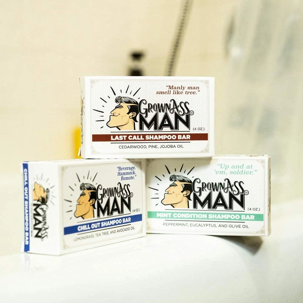 Solid Shampoo Bar Rich Lather 3 in 1: Hair, Beard & Body Wash - Plastic Free & Eco-Friendly, Natural & Organic Clean for All Hair Types, 4oz Bar (Variety, 3-Pack)