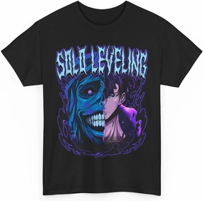 Solo Leveling Anime Statue of God T-Shirt Short Sleeve Cotton Tee Harajuku Streetwear Fashion Clothes Unisex Tee