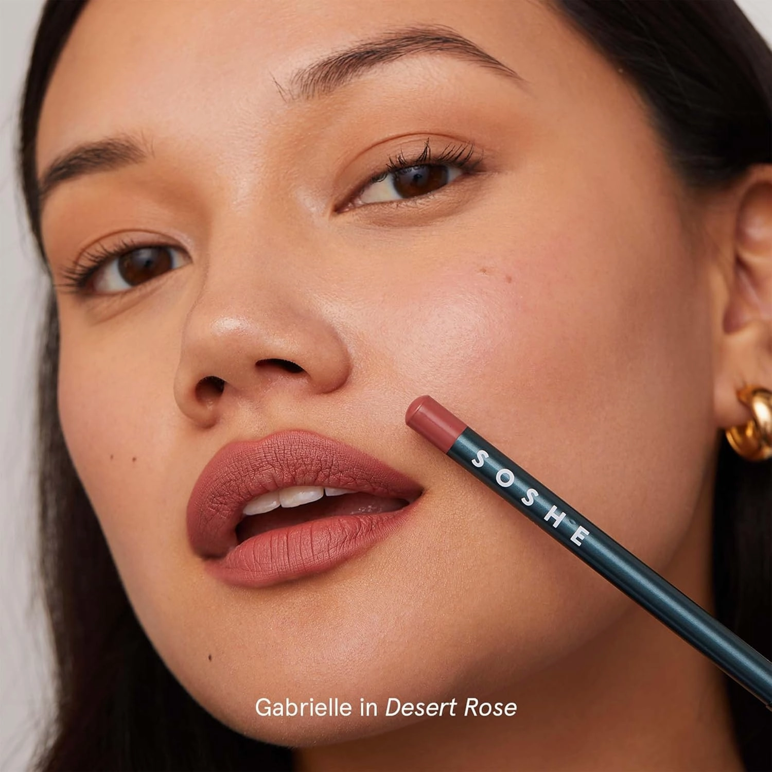 SOSHE Beauty - Soft Glide Lip Liner | Rich, Hydrating Formula | Glides Smoothly, No Skipping or Dragging | Cruelty-Free, Certified Plastic Negative (Desert Rose - Pink Nude)