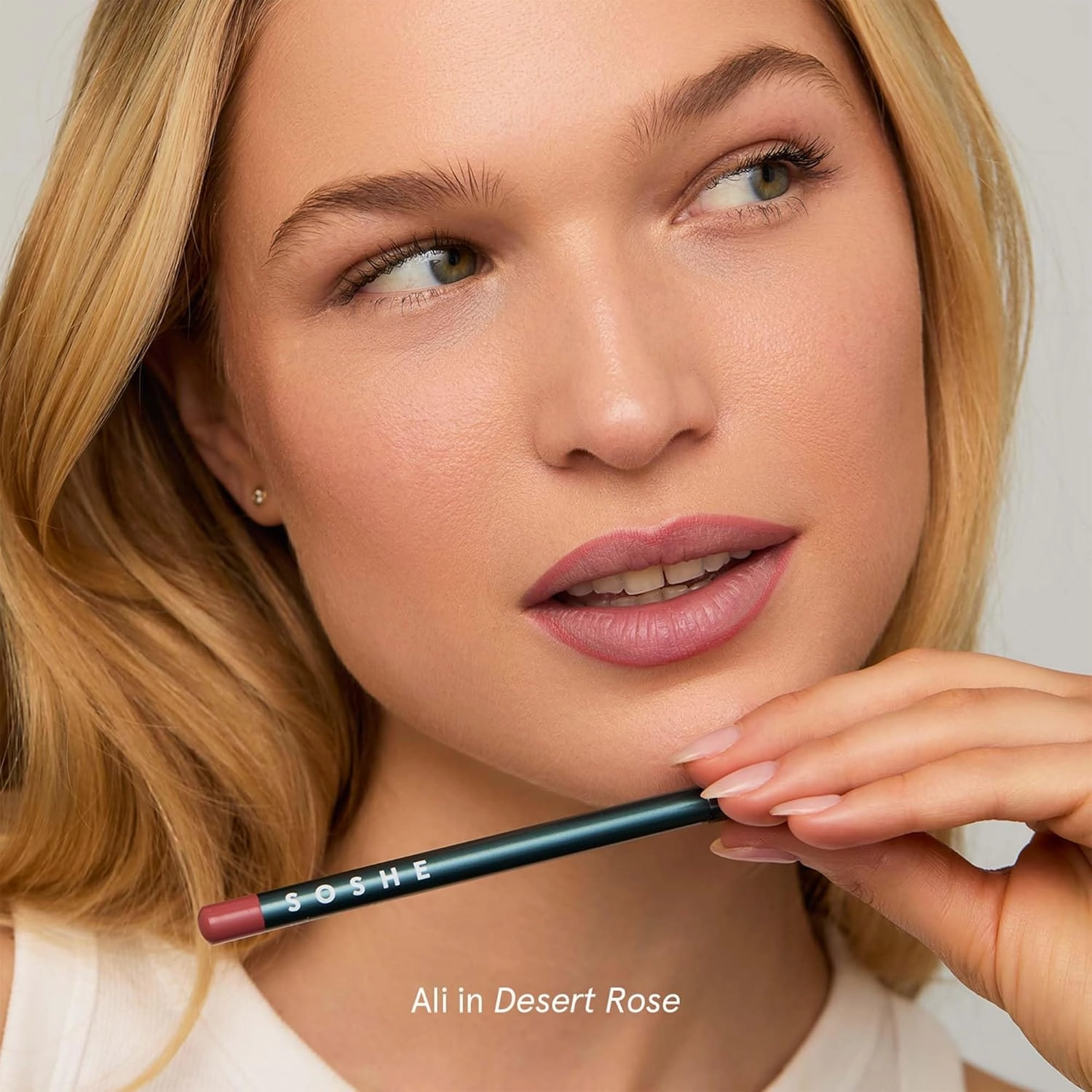 SOSHE Beauty - Soft Glide Lip Liner | Rich, Hydrating Formula | Glides Smoothly, No Skipping or Dragging | Cruelty-Free, Certified Plastic Negative (Desert Rose - Pink Nude)