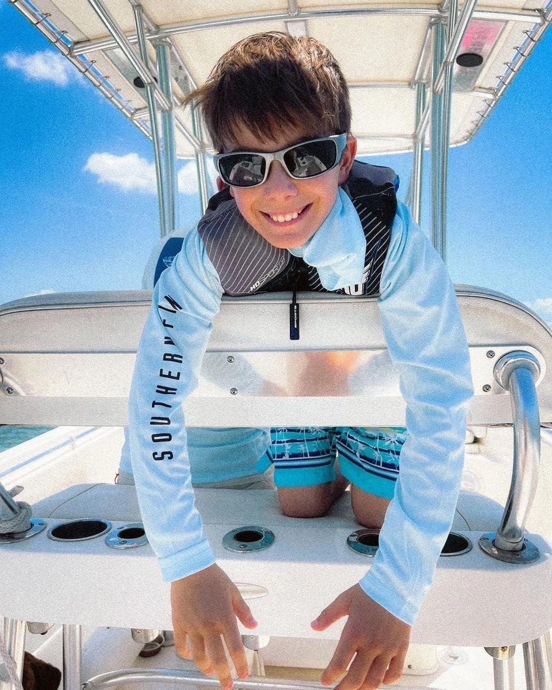 Southern Fin Apparel Kids Fishing Hoodie Shirt Long Sleeve UV UPF SPF Sun Protection Youth Boys Girls