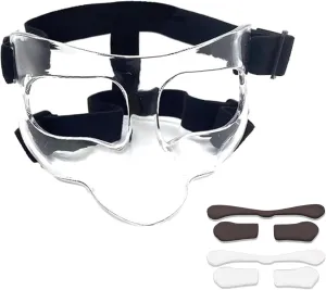 Sports Face Guard, Nose Guard for Broken Nose, Basketball Football Softball Training Face Shield Masks with Foam Padding for Men and Women