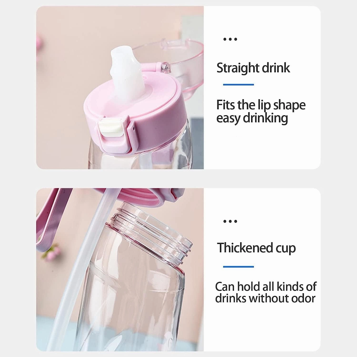 Sports Air Water Bottle Personalised Air Water Bottle 650ml Air Flavoring Sport Water Bottles with Straw, BPA Free, Fruity Extract Ring, Leak Proof Bottles (Purple)