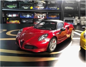 Sports car Metal Model Diecast Scale 1/18 for 4C Spider Car Model Simulation Vehicle Model Toys Collection Decoration Display for Home Décor(Red)