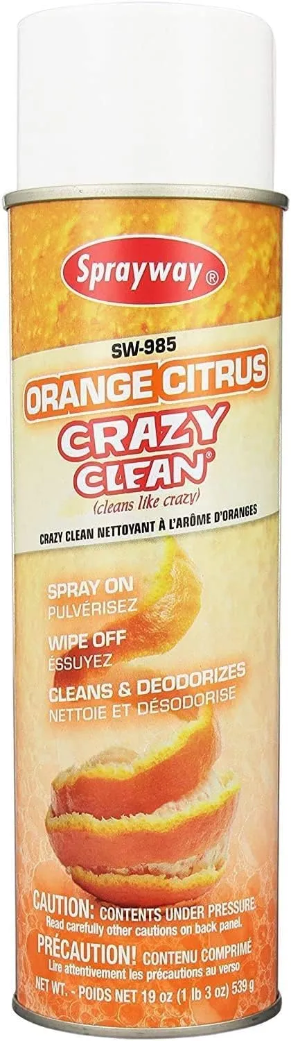Sprayway SW985-12PK Orange Citrus Crazy Clean, 19oz, Pack of 12 , WHITE