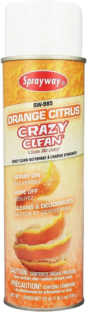 Sprayway SW985-12PK Orange Citrus Crazy Clean, 19oz, Pack of 12 , WHITE