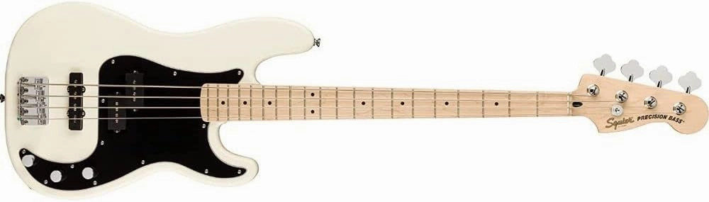 Squier Affinity Series Stratocaster Electric Guitar, Olympic White, Laurel FingerboardBundle with Fender 10ft Cable (Straight/Straight), Guitar 12-Pack Picks, and 2" Guitar Straps