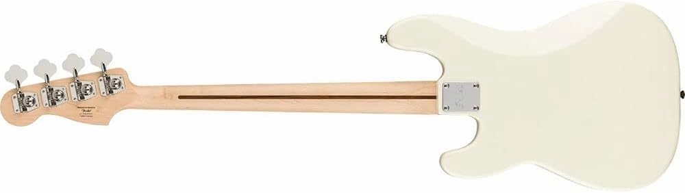 Squier Affinity Series Stratocaster Electric Guitar, Olympic White, Laurel FingerboardBundle with Fender 10ft Cable (Straight/Straight), Guitar 12-Pack Picks, and 2" Guitar Straps