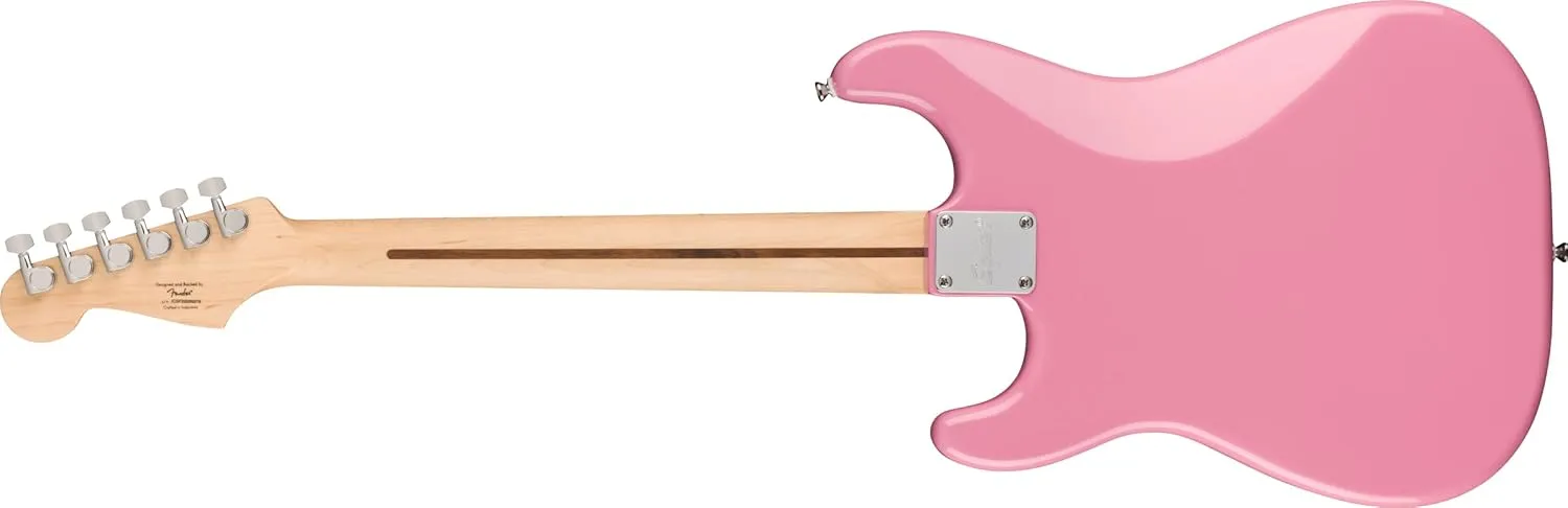 Squire Sonic Stratocaster HT H Electric Guitar, Flash Pink, Maple Fingerboard, White Pickguard