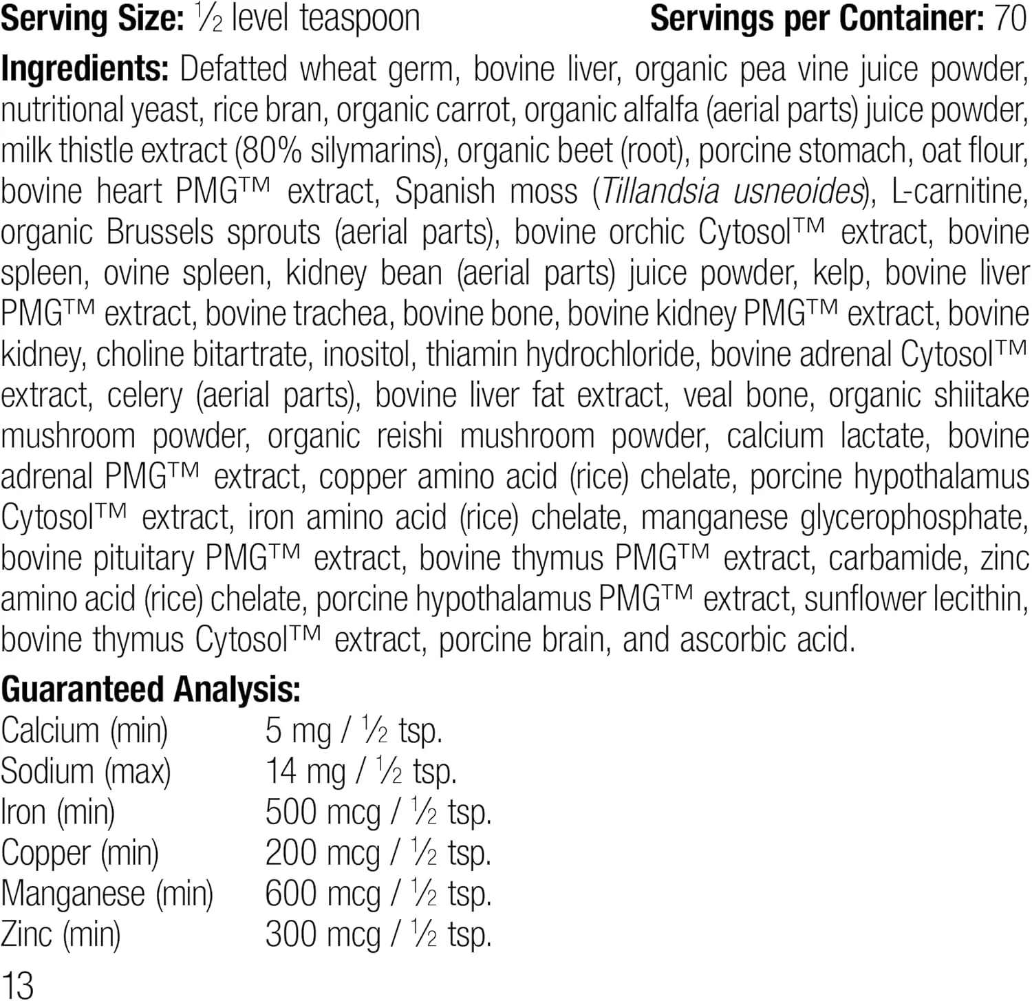 Standard Process Inc. Canine Whole Body Support - Multisystem Support Supplement for Canines - Nutritional Powder for Daily Health Maintenance - Multisystem Supplement Formula - 100 g
