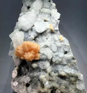 Stilbite Pink Crystal On Apophyllite Mounted On Acrylic Stand # TUC 043