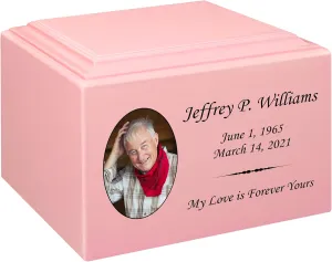 Stonewood Large Engraved Custom Photo Cremation Urn for Human Ashes - Composite Wood Cremation Urn for Adult Ashes - 280 Cubic Inch Capacity -Personalization Included