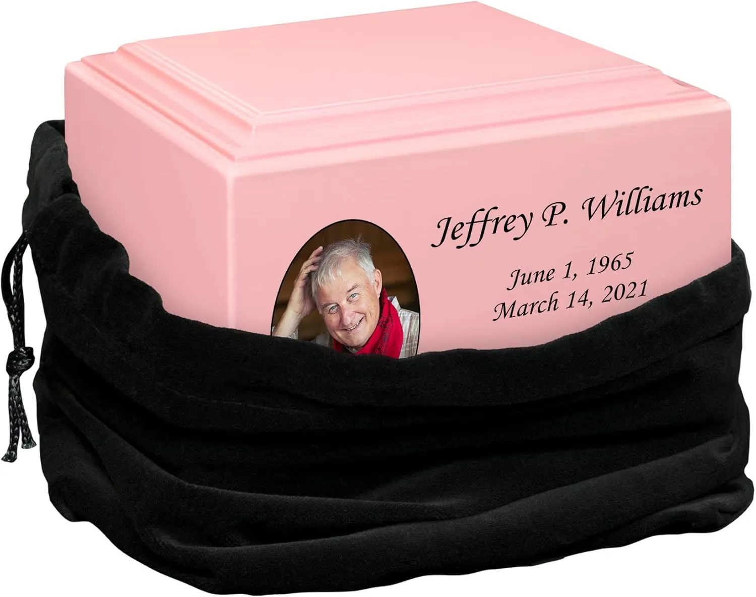 Stonewood Large Engraved Custom Photo Cremation Urn for Human Ashes - Composite Wood Cremation Urn for Adult Ashes - 280 Cubic Inch Capacity -Personalization Included