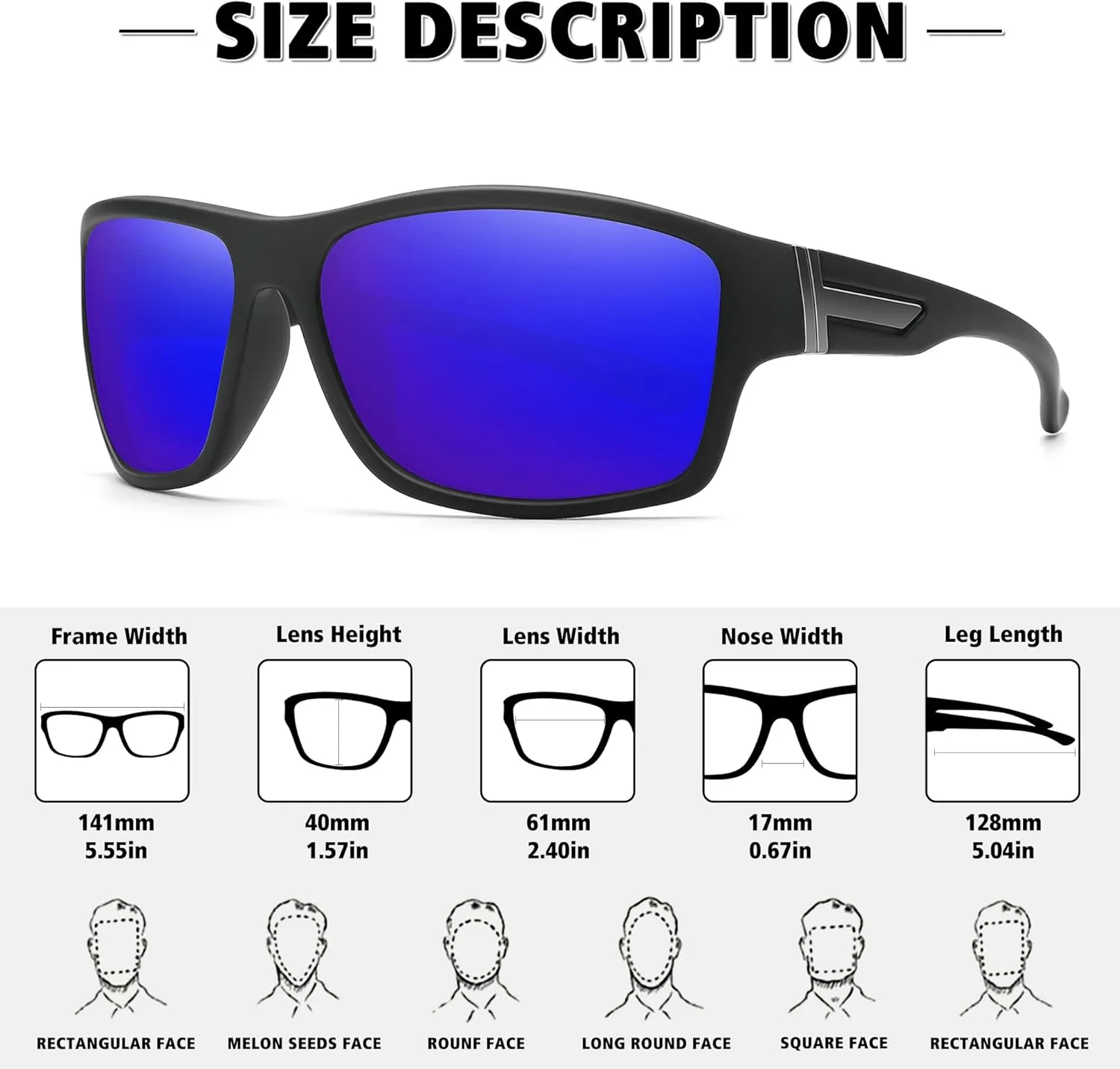 STORYCOAST Polarized Sports Sunglasses for Men Women Unbreakable Frame Cycling Fishing Driving