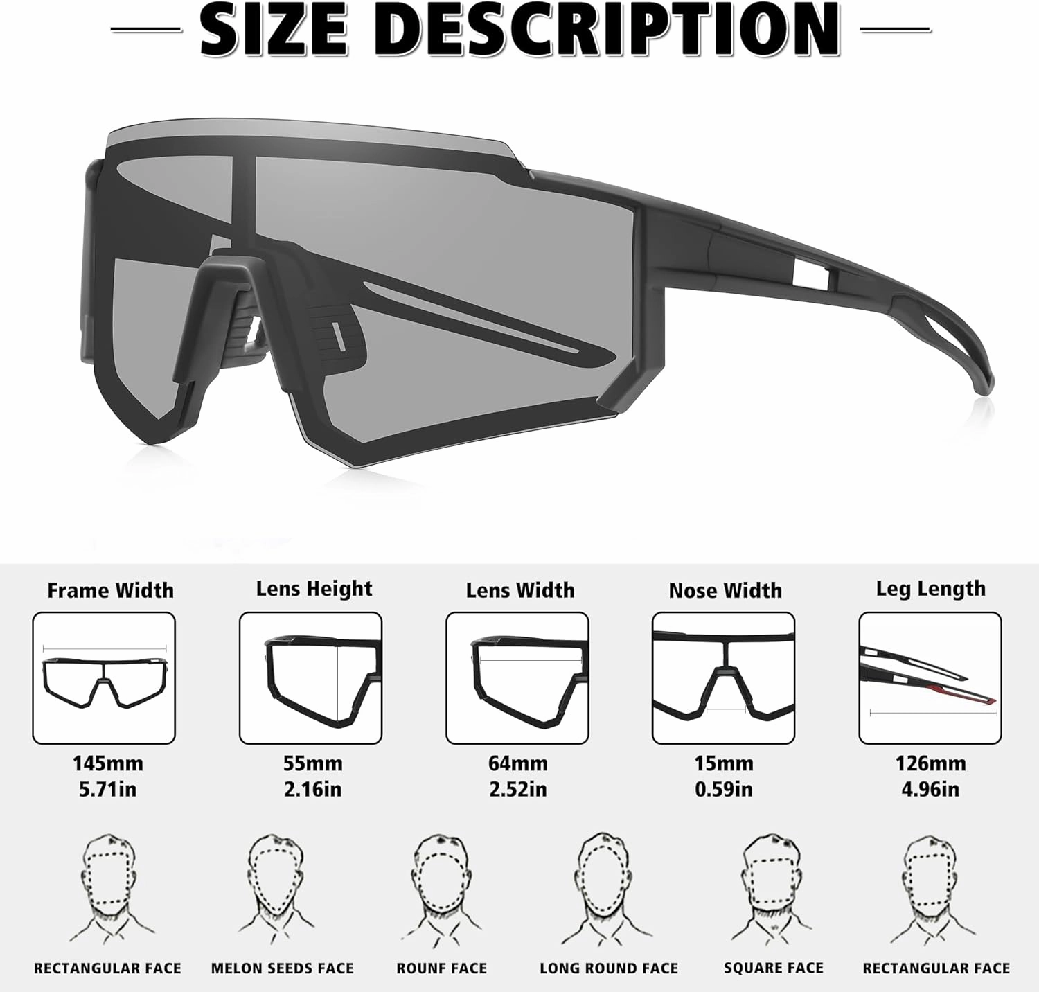 STORYCOAST Polarized Sports Sunglasses for Men Women,Driving Fishing Cycling Mountain Bike Sunglasses UV400 Protection