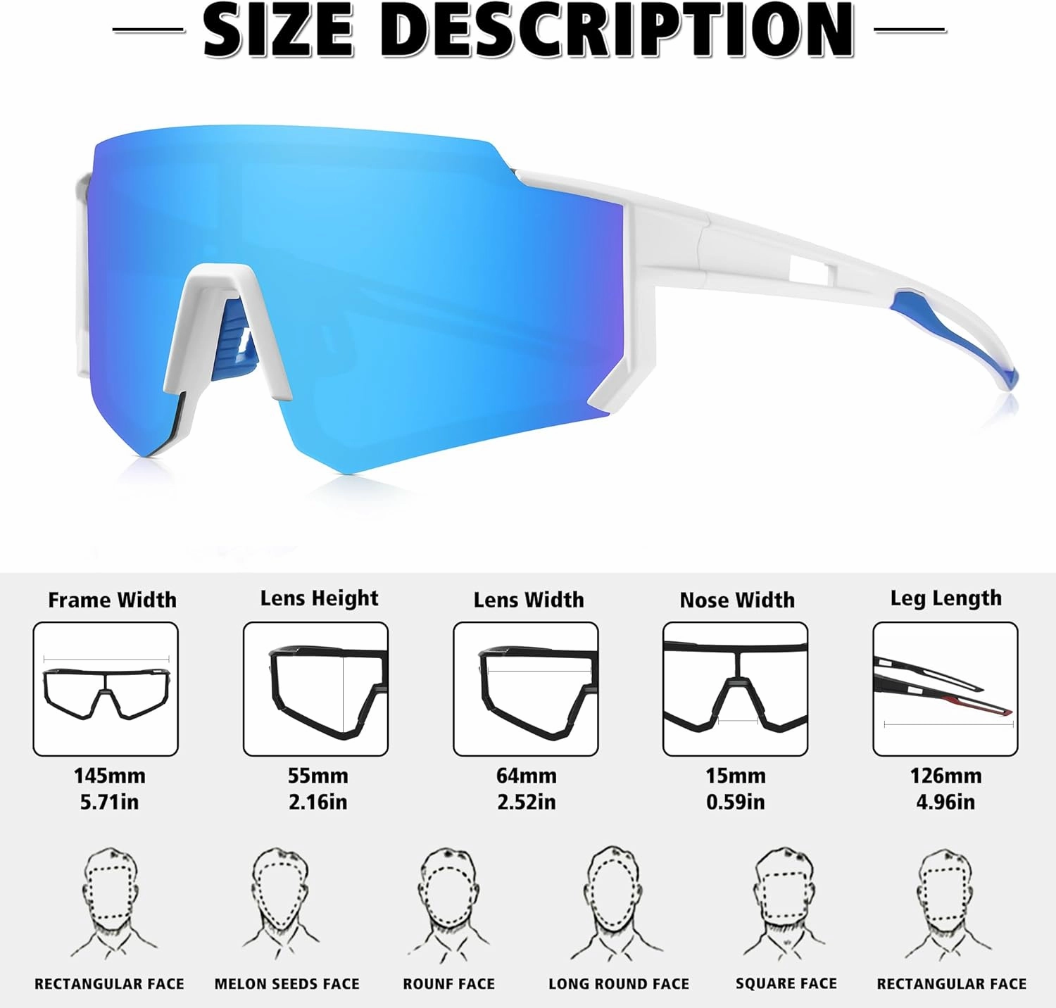 STORYCOAST Polarized Sports Sunglasses for Men Women,Driving Fishing Cycling Mountain Bike Sunglasses UV400 Protection