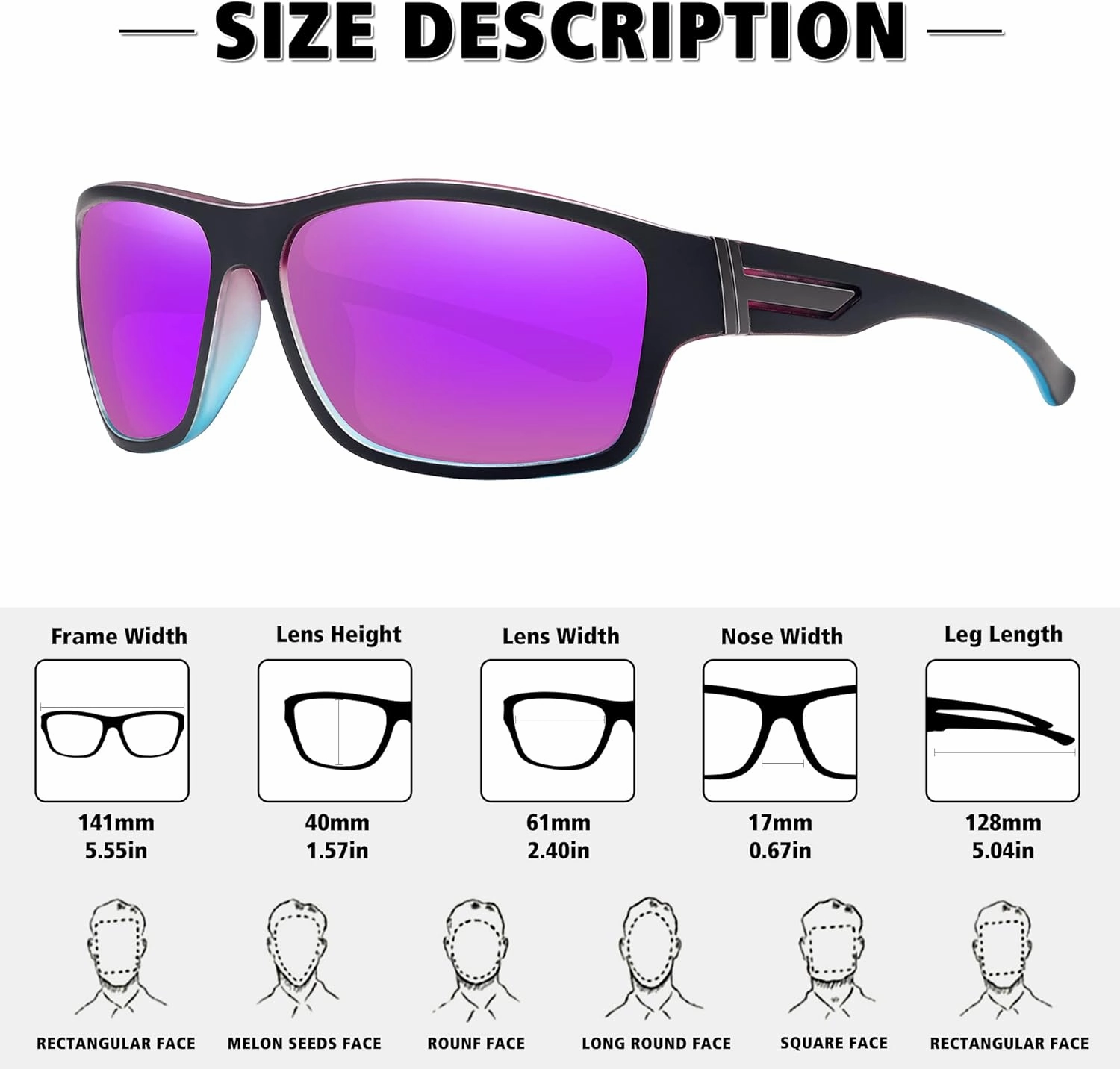 STORYCOAST Polarized Sports Sunglasses for Men Women Unbreakable Frame Cycling Fishing Driving