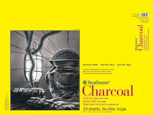 Strathmore 300 Series Charcoal Paper Pad, Glue Bound, 18x24 inches, 24 Sheets (64lb/95g) - Artist Paper for Adults and Students - Charcoal and Pastel