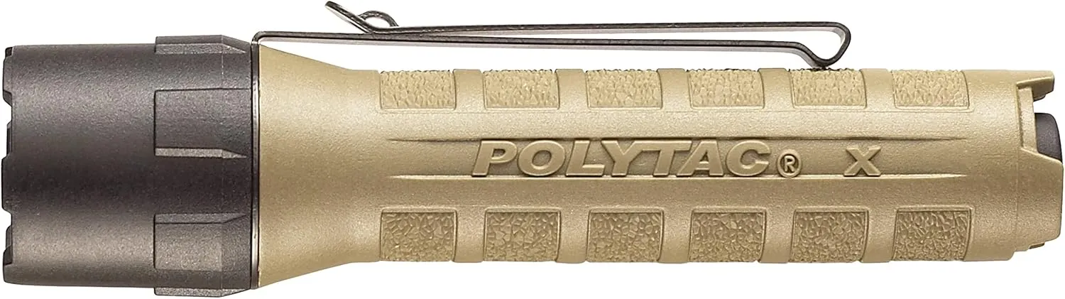 Streamlight 88612 PolyTac X USB 600-Lumen Multi-Fuel Professional Tactical Flashlight, Clear Retail Packaging, Coyote