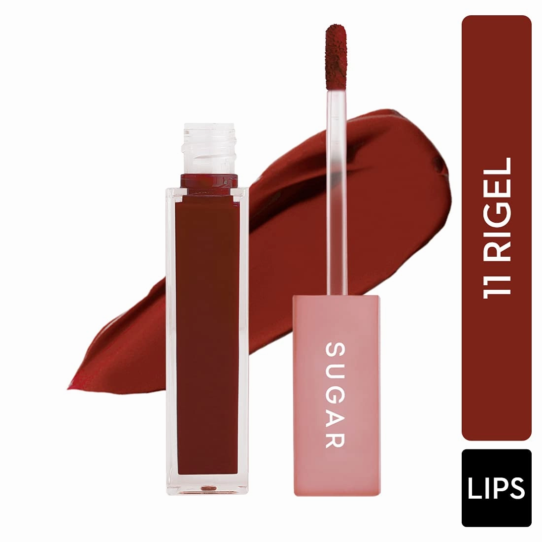 SUGAR Cosmetics Mettle Liquid Lipstick - 11 Rigel (Rusty orange) Creamy Lightweight Texture, Silky Smooth Lips