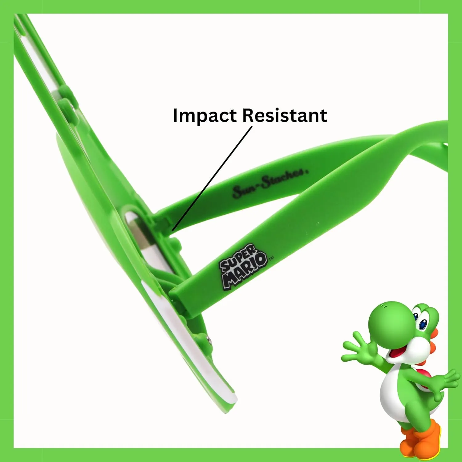 Sun-Staches Super Mario Sunglasses | Nintendo Mario, Luigi, Bowser, Yoshi, or Peach Costume Accessory | One Size Fits Most