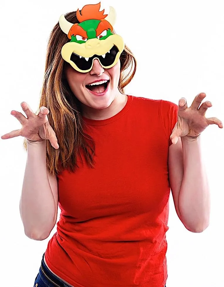 Sun-Staches Super Mario Sunglasses | Nintendo Mario, Luigi, Bowser, Yoshi, or Peach Costume Accessory | One Size Fits Most