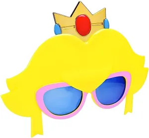 Sun-Staches Super Mario Sunglasses | Nintendo Mario, Luigi, Bowser, Yoshi, or Peach Costume Accessory | One Size Fits Most