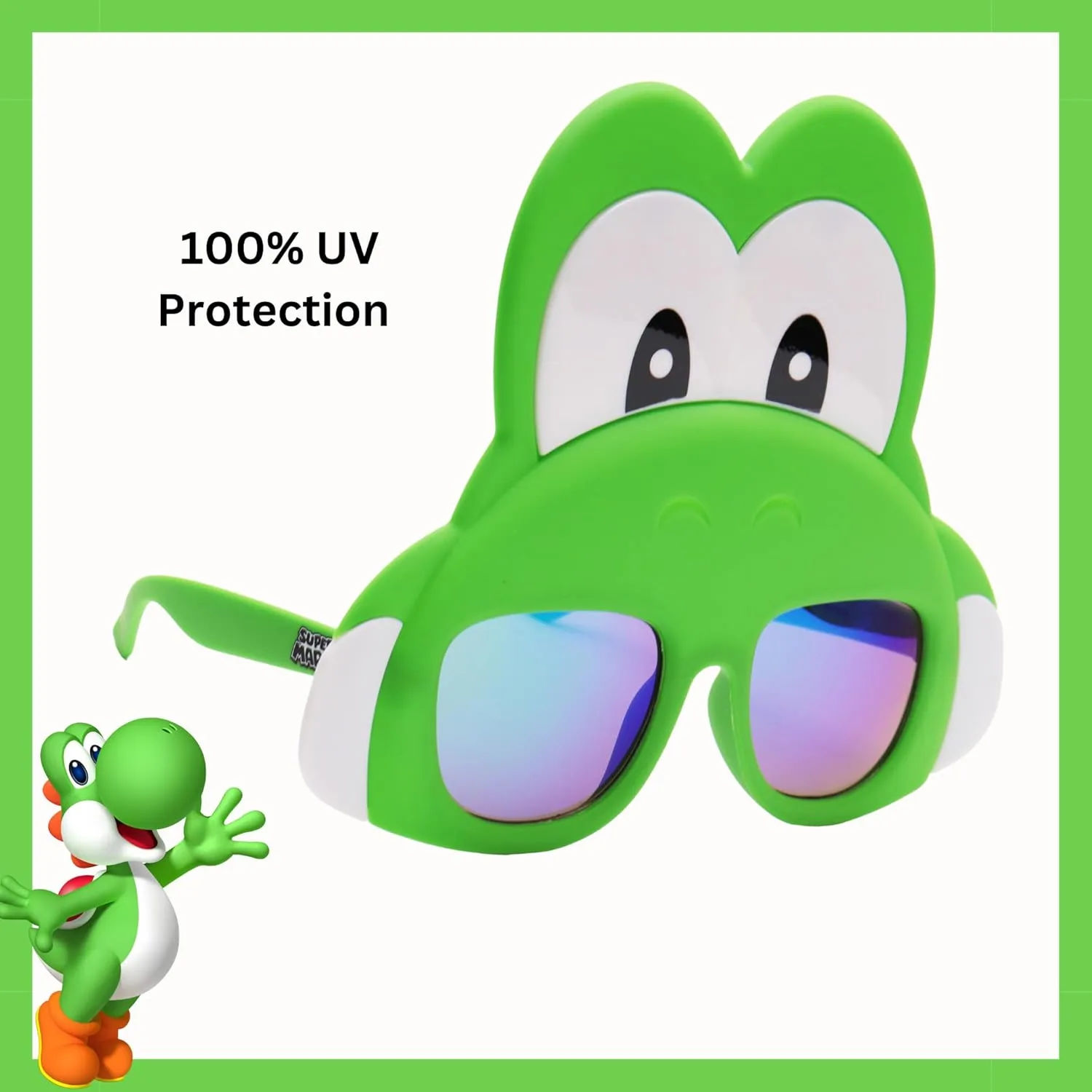 Sun-Staches Super Mario Sunglasses | Nintendo Mario, Luigi, Bowser, Yoshi, or Peach Costume Accessory | One Size Fits Most