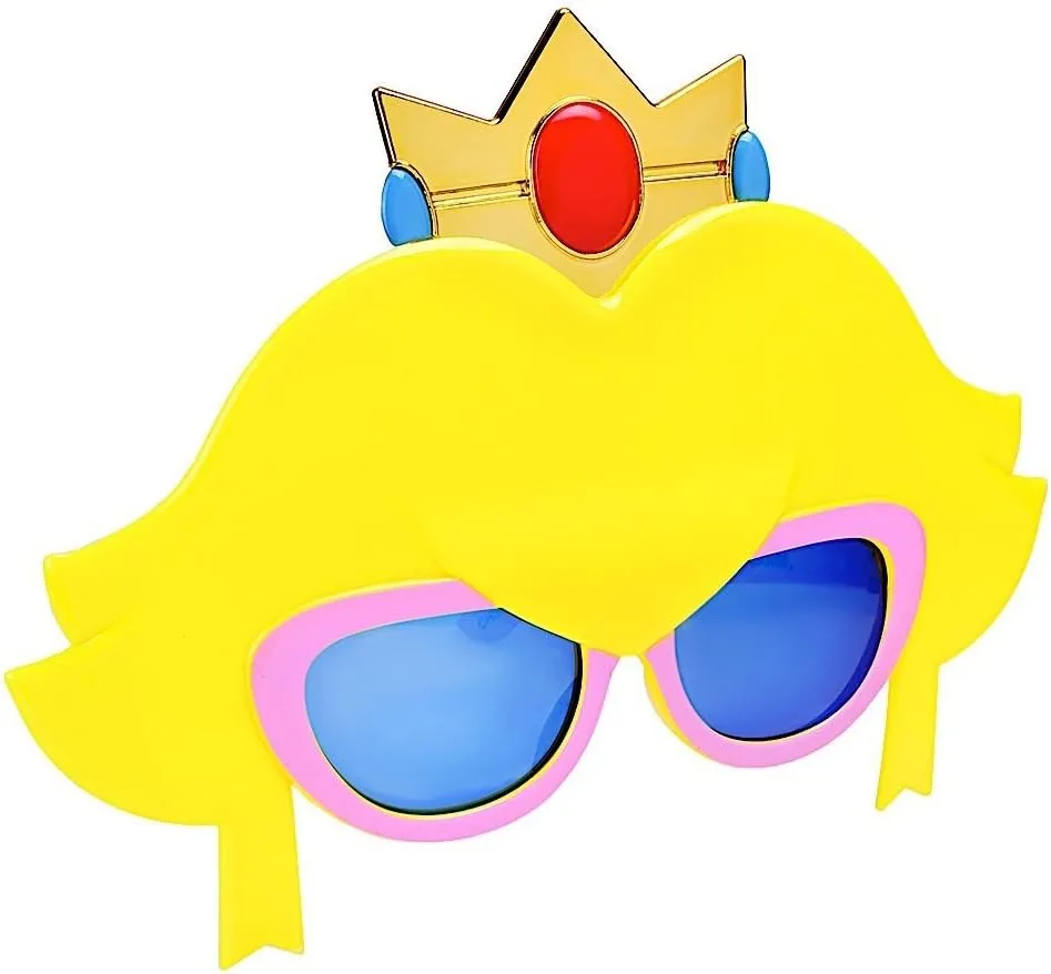 Sun-Staches Super Mario Sunglasses | Nintendo Mario, Luigi, Bowser, Yoshi, or Peach Costume Accessory | One Size Fits Most