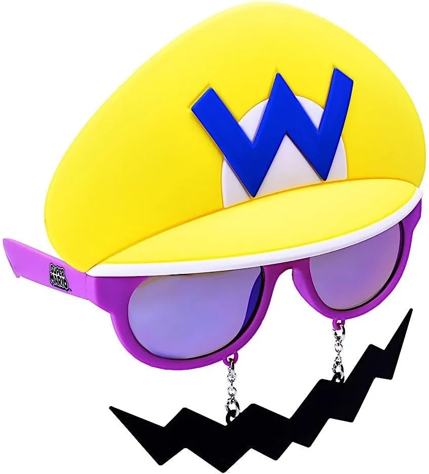 Sun-Staches Super Mario Sunglasses | Nintendo Mario, Luigi, Bowser, Yoshi, or Peach Costume Accessory | One Size Fits Most