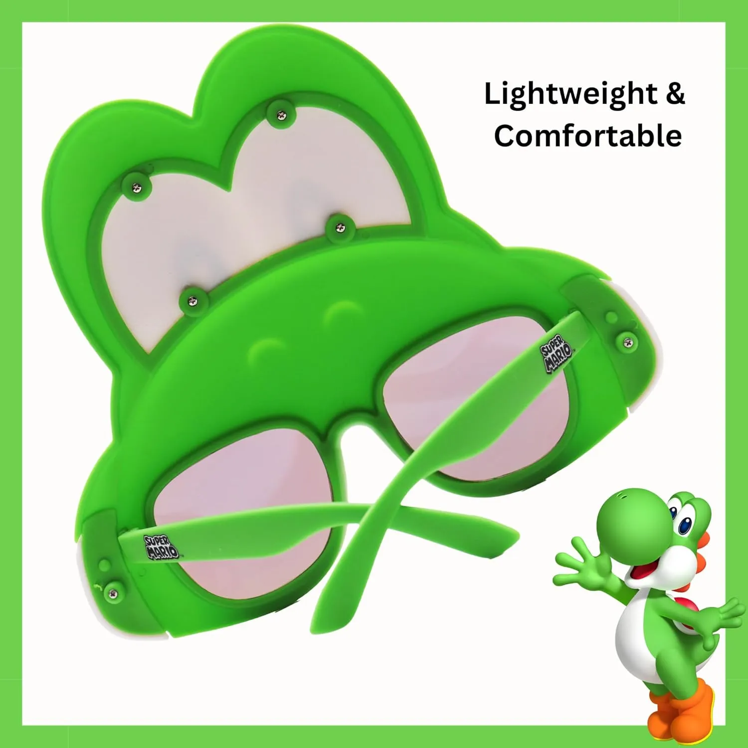 Sun-Staches Super Mario Sunglasses | Nintendo Mario, Luigi, Bowser, Yoshi, or Peach Costume Accessory | One Size Fits Most