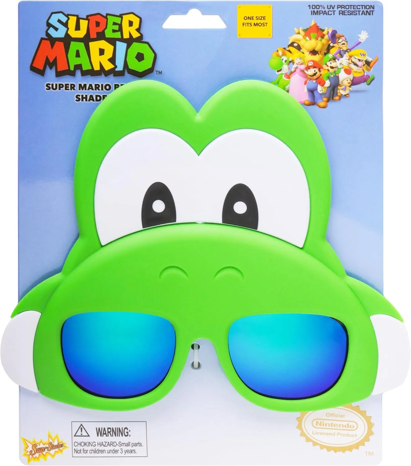 Sun-Staches Super Mario Sunglasses | Nintendo Mario, Luigi, Bowser, Yoshi, or Peach Costume Accessory | One Size Fits Most