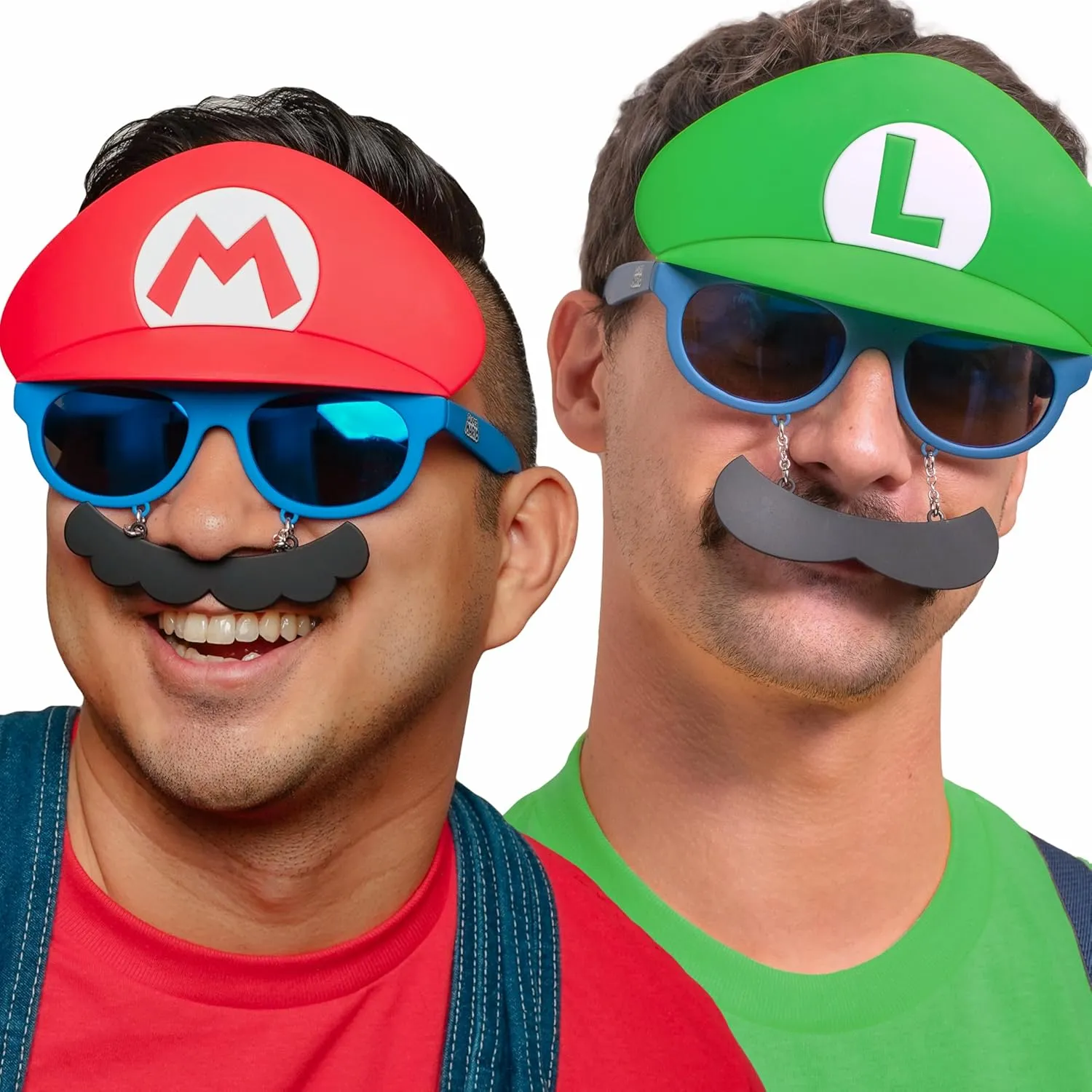 Sun-Staches Super Mario Sunglasses | Nintendo Mario, Luigi, Bowser, Yoshi, or Peach Costume Accessory | One Size Fits Most