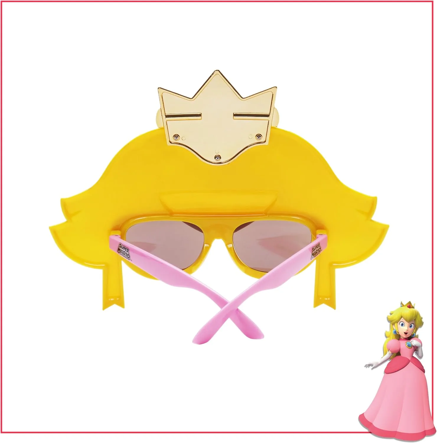 Sun-Staches Super Mario Sunglasses | Nintendo Mario, Luigi, Bowser, Yoshi, or Peach Costume Accessory | One Size Fits Most