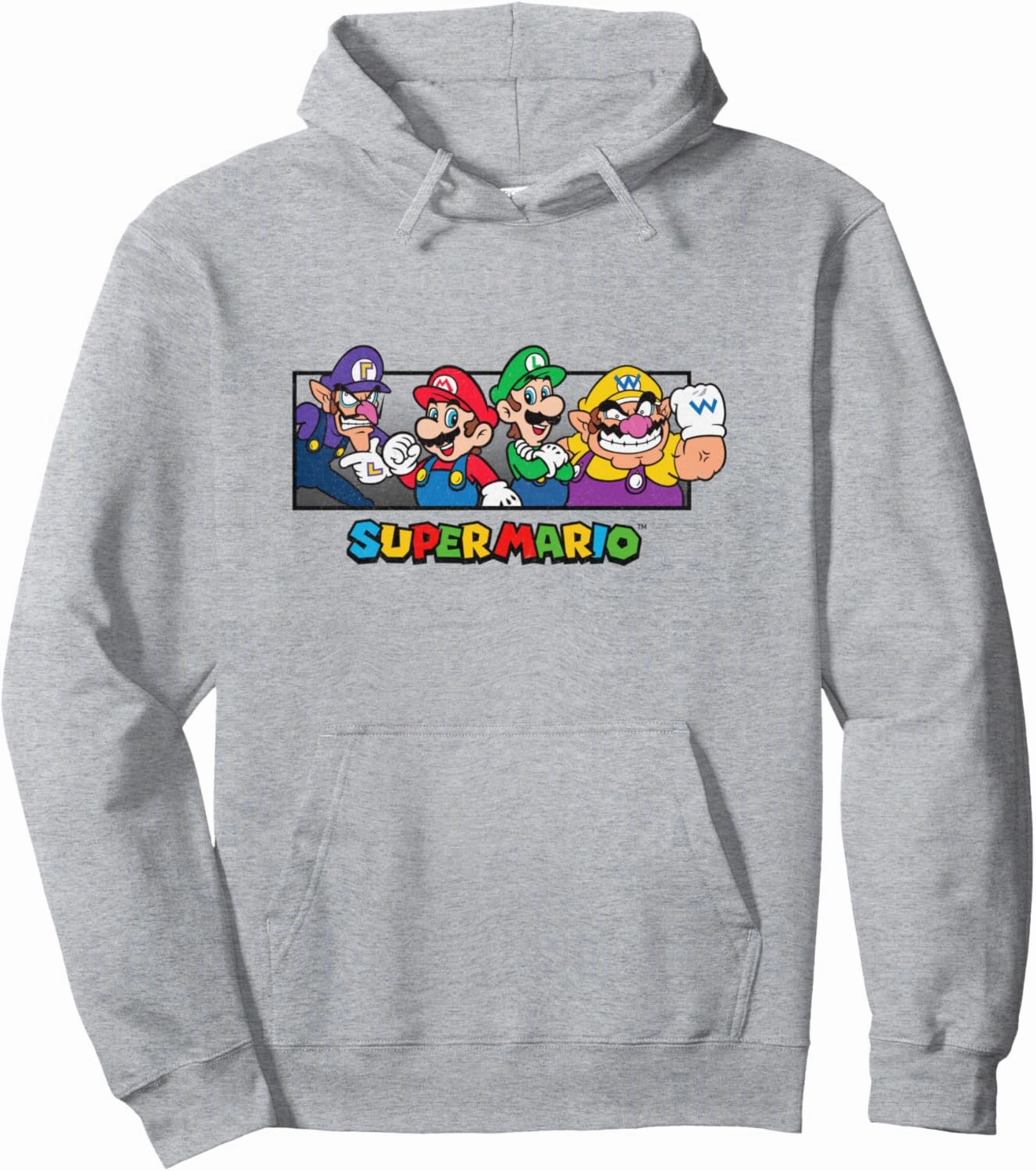 Super Mario Group Shot Mario Luigi Wario Waluigi Retro Pullover Hoodie