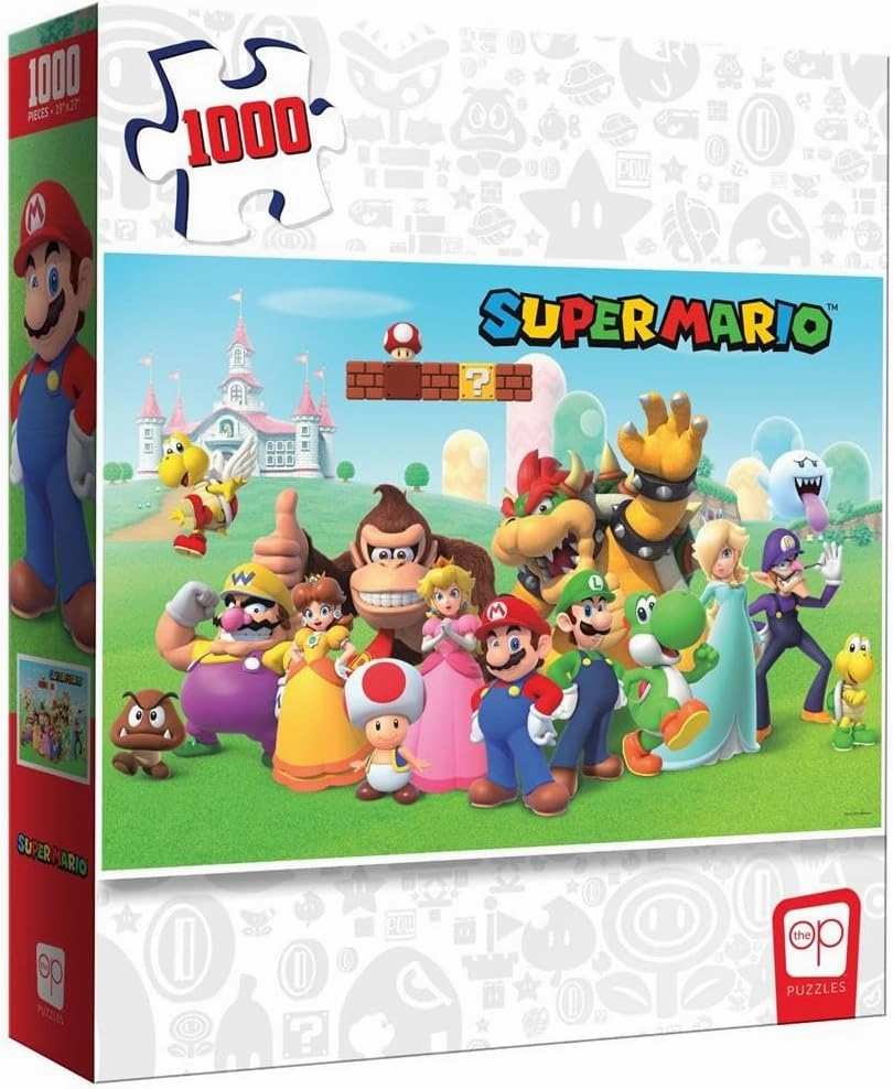 Super Mario “Mushroom Kingdom” 1,000 Piece Jigsaw Puzzle | Collectible Super Mario Puzzle Artwork Featuring Mario, Luigi, Princess Peach, and More | Officially-Licensed Nintendo Puzzle & Merchandise