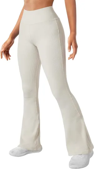 SUUKSESS Women Ribbed Seamless Flare Leggings Bootcut High Waist Yoga Pants