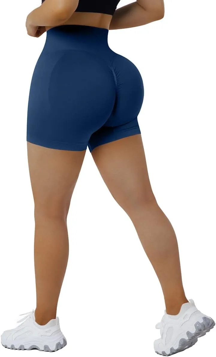 SUUKSESS Women Seamless Booty Shorts Butt Lifting High Waisted Workout Shorts