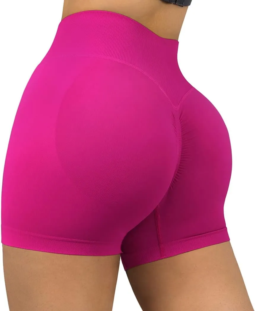 SUUKSESS Women Seamless Booty Shorts Butt Lifting High Waisted Workout Shorts