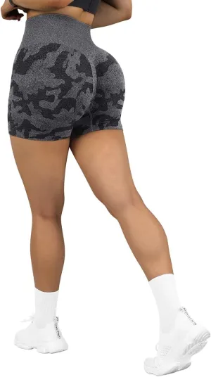SUUKSESS Women Seamless Booty Shorts Butt Lifting High Waisted Workout Shorts